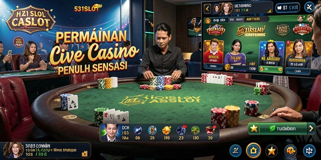 Tampilan gameplay Live Casino yang mendebarkan di 531SLOT.