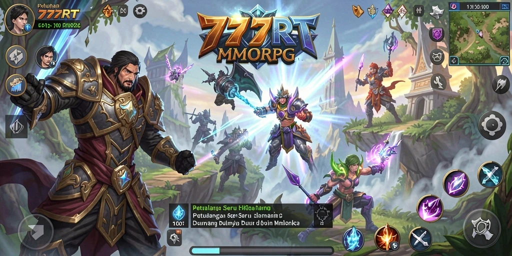 Gameplay seru 777RT dengan pertempuran mendebarkan di dunia MMORPG.