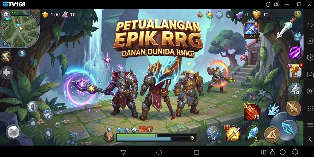 Tampilan gameplay epik BTV168 yang memukau dalam petualangan RPG.