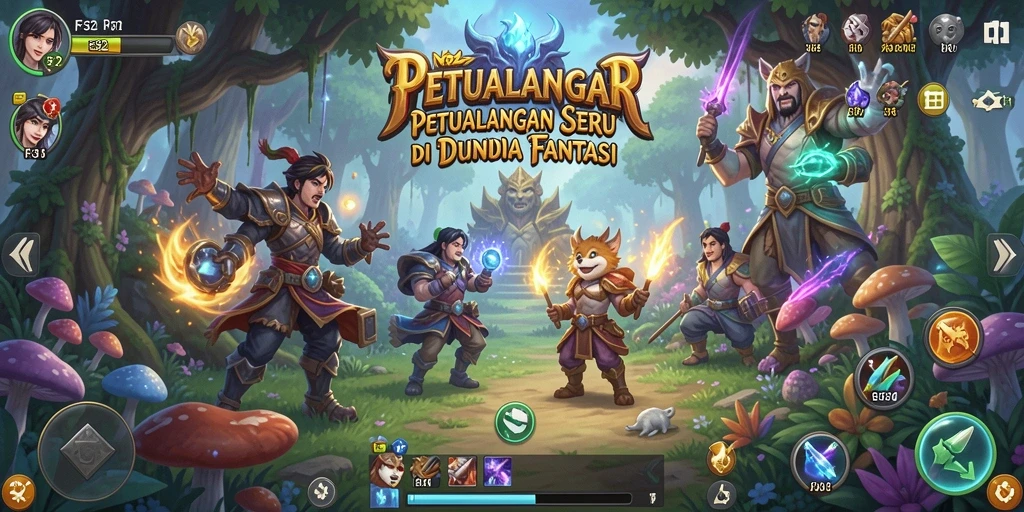 Screenshot gameplay F32 menunjukkan petualangan seru di dunia fantasi.