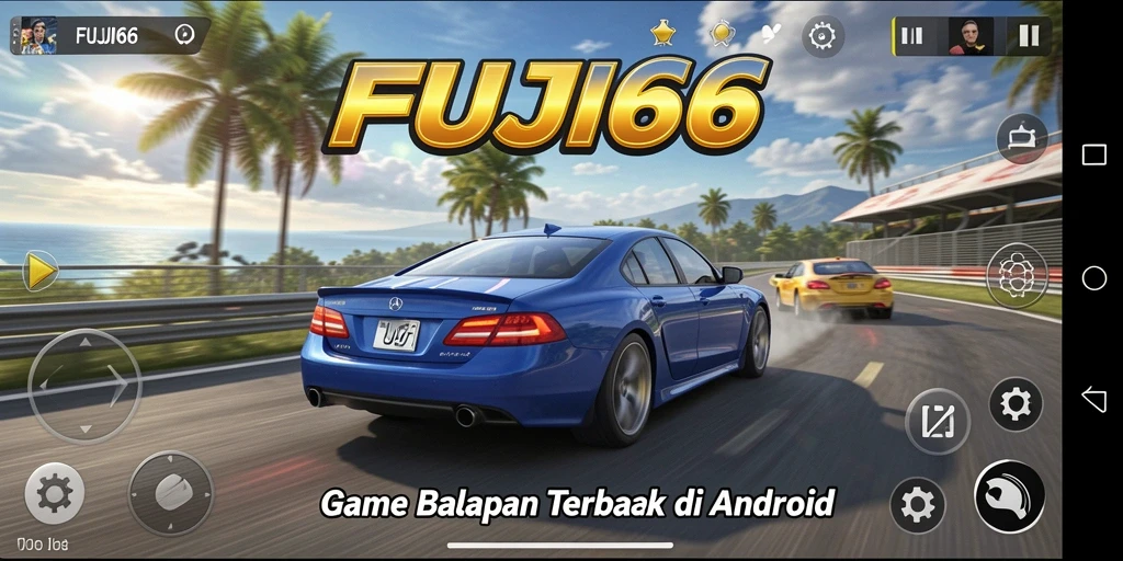 Screenshot gameplay FUJI66 menampilkan aksi balapan yang seru dan menegangkan.