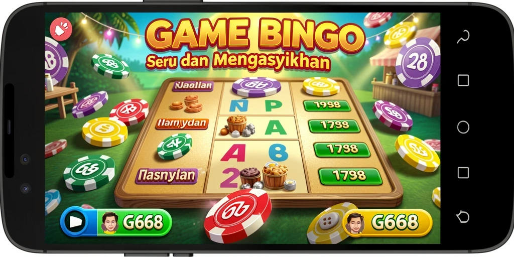 Tampilan menarik dari gameplay Bingo di G668 yang seru dan interaktif.