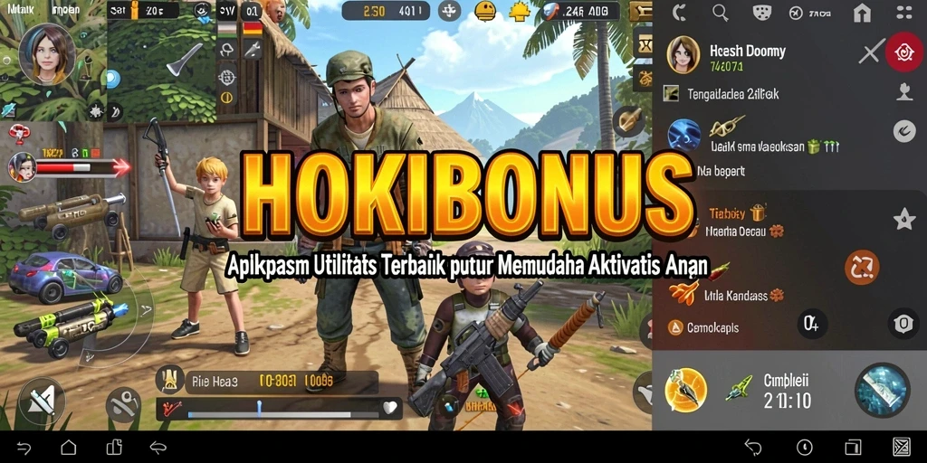 Tampilan utama aplikasi HOKIBONUS dengan fitur utilitas yang lengkap.