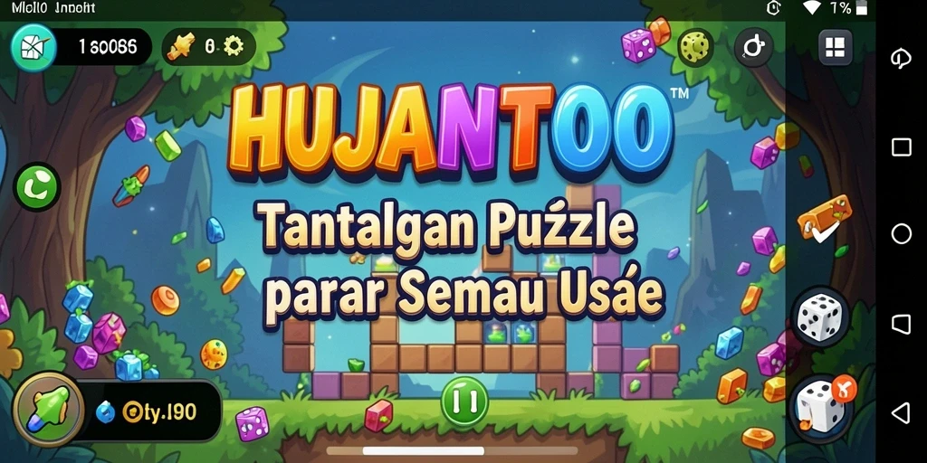 Screenshot gameplay HUJANTOTO yang menampilkan tantangan puzzle menyenangkan.