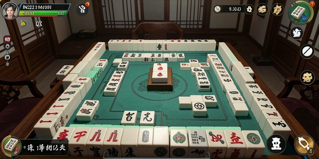 Tangkapan layar IN22 yang menunjukkan gameplay Mahjong yang seru.