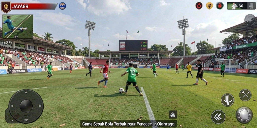 Screenshot JAYA89 menampilkan aksi seru dalam pertandingan sepak bola.