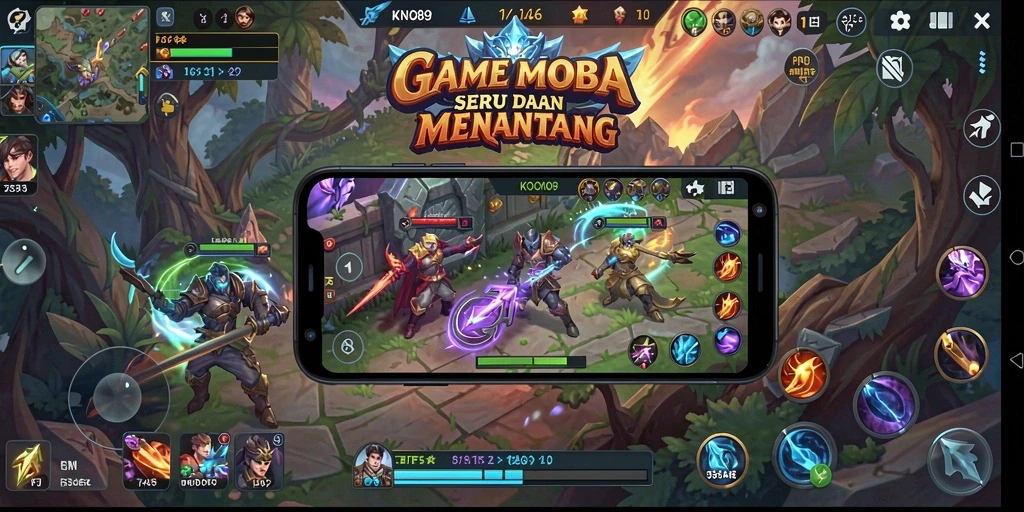Tangkapan layar gameplay KNO89 menunjukkan aksi pertempuran yang seru.
