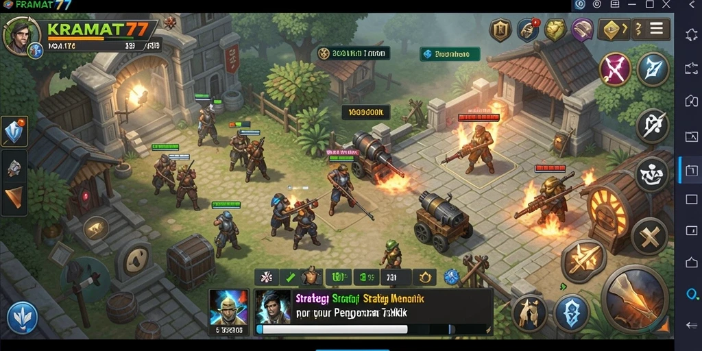 Tampilan gameplay KRAMAT77 dengan aksi strategi yang mendebarkan.