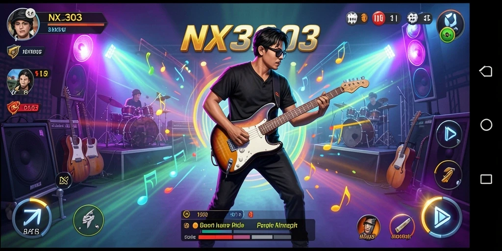 Screenshot gameplay NX303 menampilkan pemain yang asyik memainkan lagu.