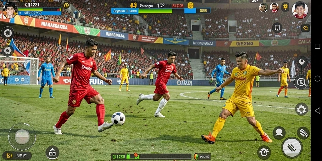 Tangkapan layar gameplay <strong>QQ1221</strong> yang menarik dengan aksi sepak bola yang seru.