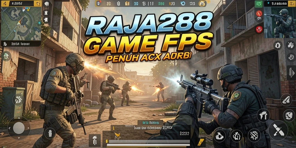 Tampilan grafis yang memukau dalam gameplay RAJA288 FPS.