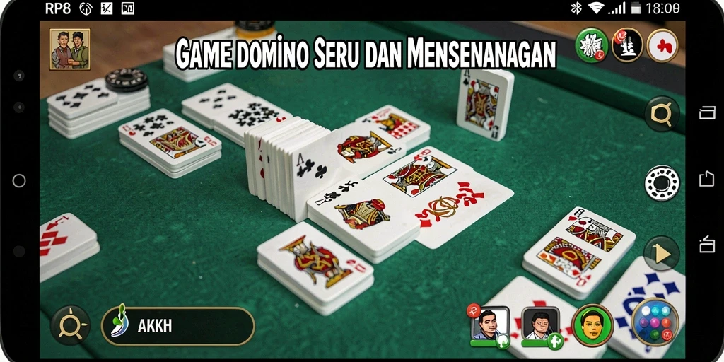 Tampilan gameplay Domino yang menarik dan seru di RP8.
