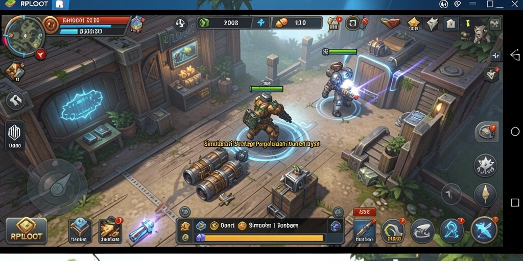 Screenshot gameplay RPLOOT yang menampilkan pengelolaan sumber daya.