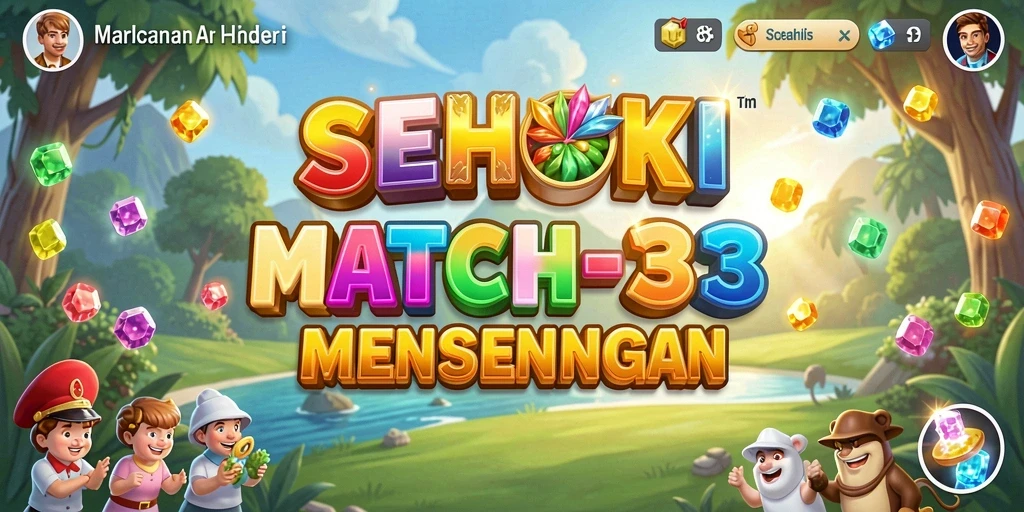 Screenshot gameplay SEHOKI yang menunjukkan keseruan mencocokkan permata.