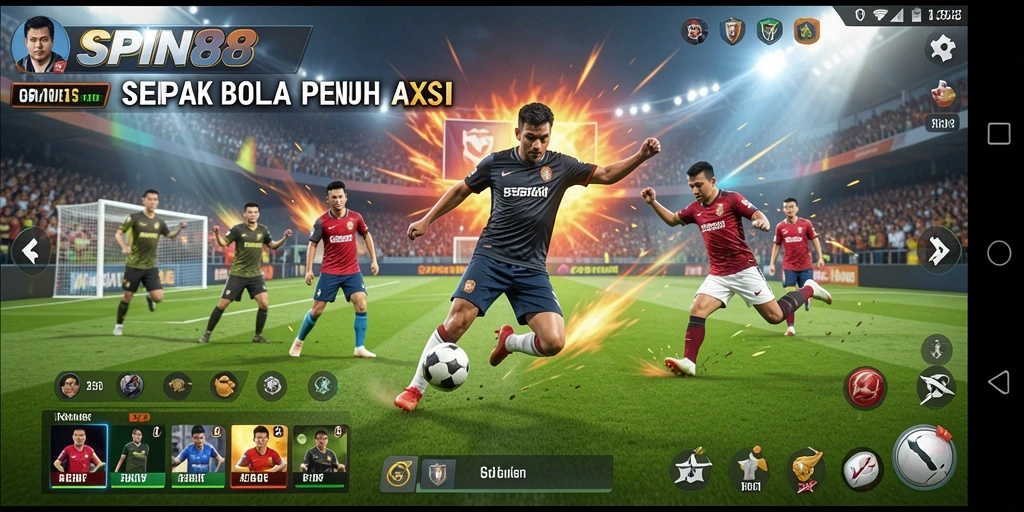 Tangkapan layar gameplay SPIN88 yang menampilkan aksi mendebarkan di lapangan.