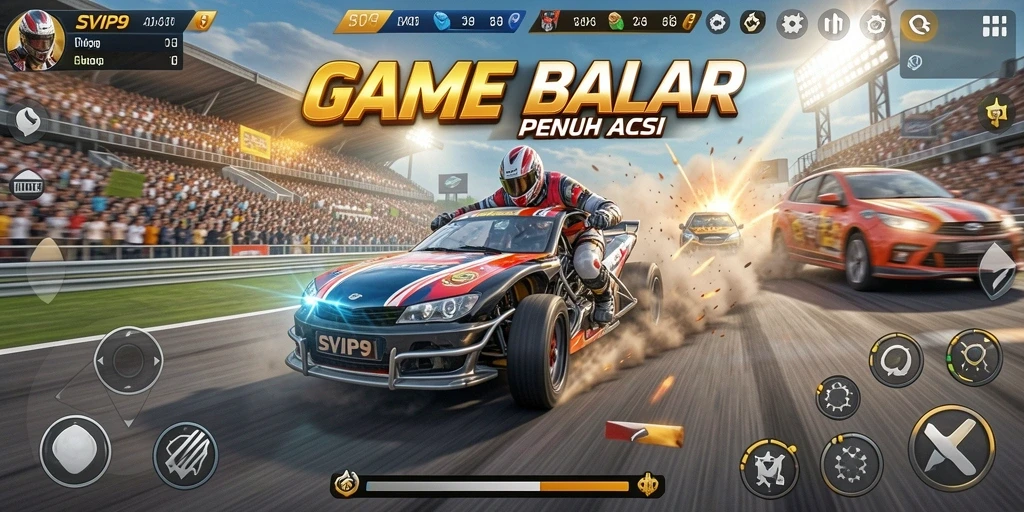 Tampilan gameplay balapan yang menegangkan di SVIP9 dengan grafis menawan.