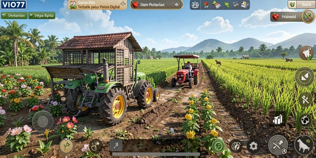 Tampilan screenshot dari gameplay bertani yang menarik dan interaktif di VIO77.