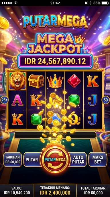 Tampilan antarmuka pengguna putarmega yang menarik.